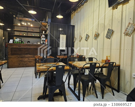 this is interior of a cafe, as one famous cafe in Jakarta city  138669527