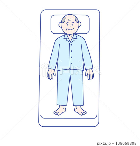 ベッド上での仰臥位姿勢 138669808