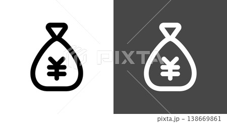 シンプルなお金の袋のアイコンイラスト シンプルなお金の袋のアイコンイラスト 138669861