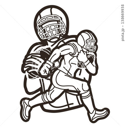 American Football Sport Players Mix Action Cartoon Graphic Vector American Football Sport Players Mix Action Cartoon Graphic Vector 138669938