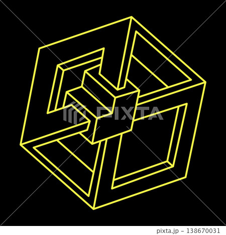 Impossible shapes. Web design element. Optical illusion objects. Line design. Geometric figures.  138670031