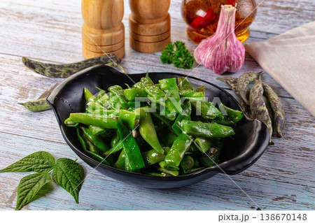 Steamed green bean strings heap Steamed green bean strings heap 138670148