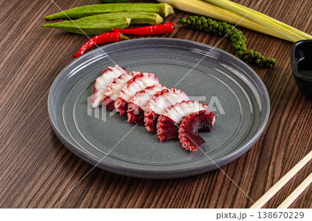 Japanese cuisine sashimi with octopus 138670229
