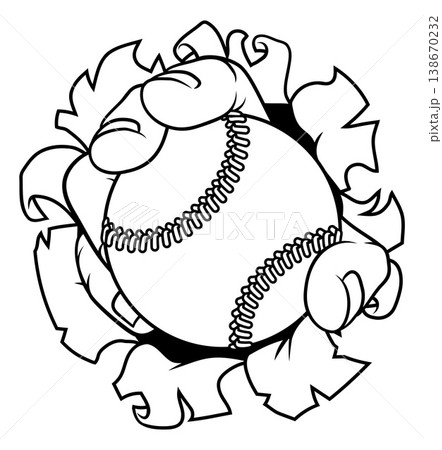 Baseball Ball Hand Ripping Background Baseball Ball Hand Ripping Background 138670232