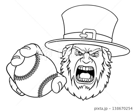Leprechaun Celtic Irish Baseball Sports Mascot Leprechaun Celtic Irish Baseball Sports Mascot 138670254