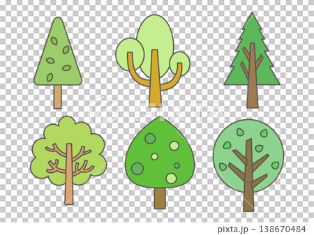 いろいろな木のイラストセット いろいろな木のイラストセット 138670484