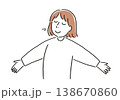 深呼吸をする女性　上半身 138670860
