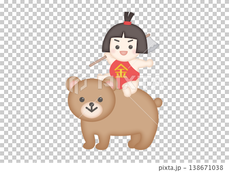 Illustration of Kintaro riding a bear 138671038