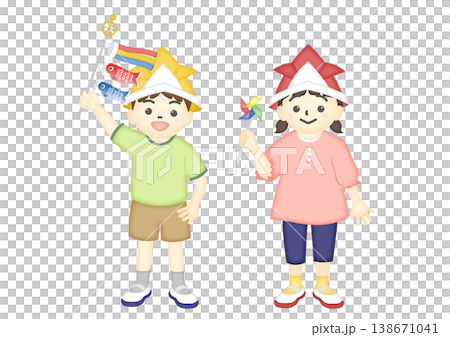 こどもの日の男の子と女の子のイラスト 138671041