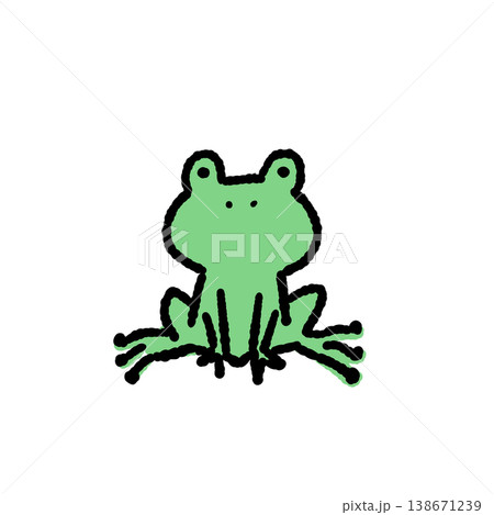 カエルの手描きイラスト 138671239