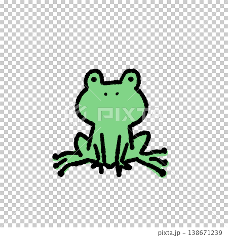 カエルの手描きイラスト 138671239