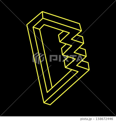 Escher style. Impossible shapes, optical illusion, vector. Optical art objects. Geometric figures. Escher style. Impossible shapes, optical illusion, vector. Optical art objects. Geometric figures. 138672446