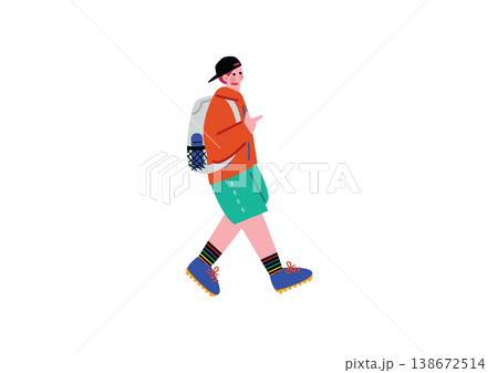 アウトドア好きの男性のイラスト 138672514