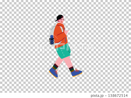 アウトドア好きの男性のイラスト 138672514