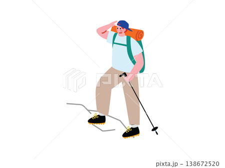 山登りをする男性のイラスト 138672520