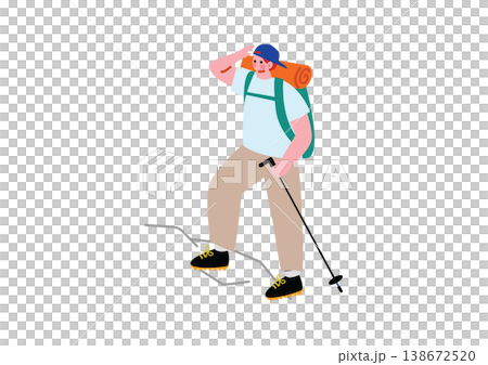 山登りをする男性のイラスト 138672520