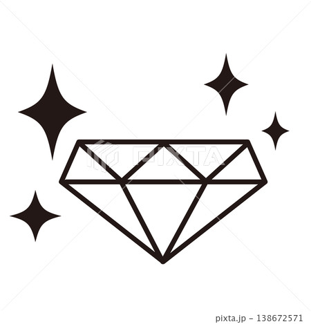 ファンタジー輝くダイヤのゲームアイコン素材（RPG・UI対応） 138672571