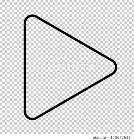 矢印のシンプルなアイコンイラスト［右向き］（線画）004 138672621