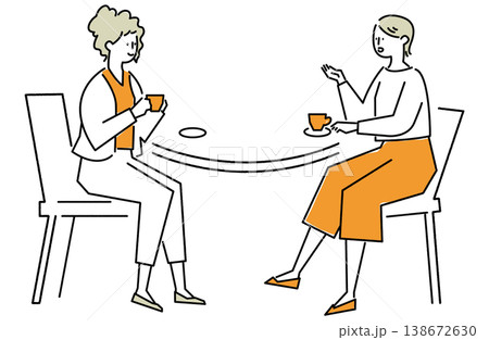 お茶を楽しむ女性たち お茶を楽しむ女性たち 138672630