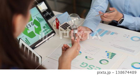 Discussing ESG and sustainable energy solutions Discussing ESG and sustainable energy solutions 138674489
