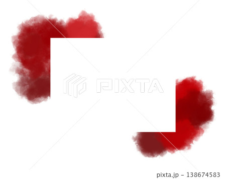 水彩フレーム赤 138674583