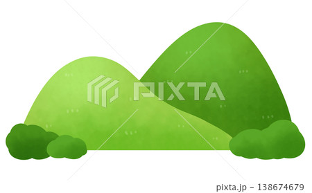 シンプルなふたつの山のイラスト 138674679