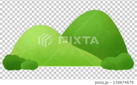 シンプルなふたつの山のイラスト 138674679