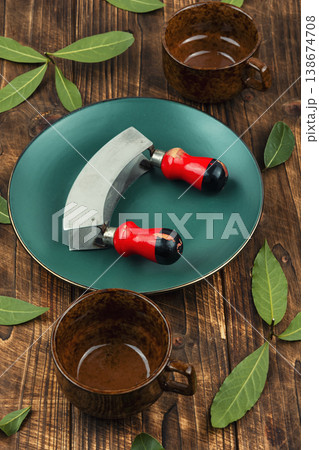 Organic bay leaves and tea accessories 138674708