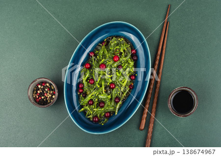 Seaweed Salad with Cranberries 138674967