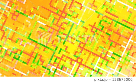 ネットワークを連想させる黄色のカラフルな幾何学模様の背景  241 138675006