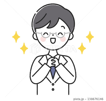 感激する男性医師 138676146
