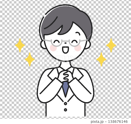 感激する男性医師 138676146