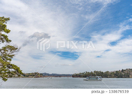 春の松島湾 松に覆われた島々の絶景 宮城県 日本三景 138676539