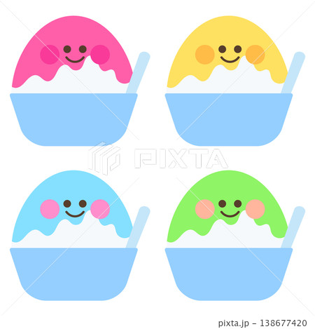 かわいいかき氷4カラー 138677420