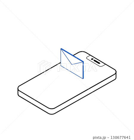 スマホとメールのアイソメトリックイラスト スマホとメールのアイソメトリックイラスト 138677641