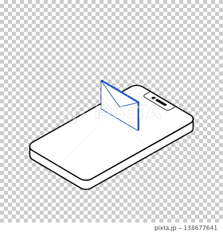 Isometric illustration of a smartphone and email. 138677641