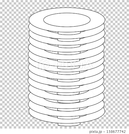 積み重なった皿 138677742