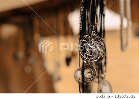 Dragon pendant at Easter Knight Festival market stall in Berlin Dragon pendant at Easter Knight Festival market stall in Berlin 138678338