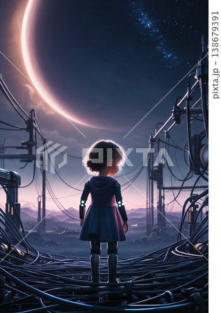 機械惑星シルエット 138679391
