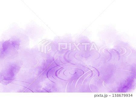 紫色の水のイメージの水彩風背景素材 138679934