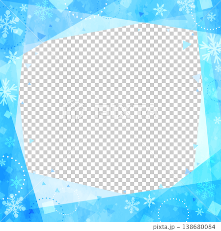 簡約時尚的透明邊框,搭配酷炫的冰雪圖案(方形) 簡約時尚的透明邊框,搭配酷炫的冰雪圖案(方形) 138680084