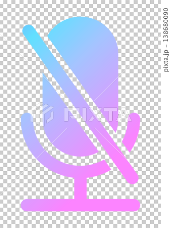 Microphone icon, microphone off, mute, illustration, vector material. Microphone icon, microphone off, mute, illustration, vector material. 138680090