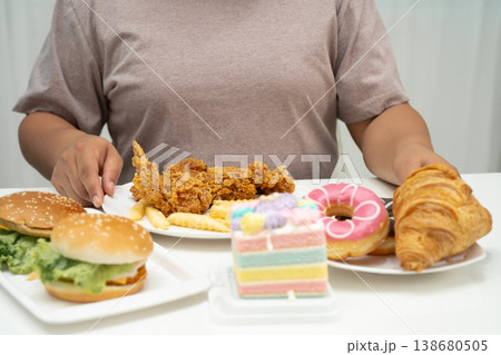 Junk food no good health eating for diet. 138680505
