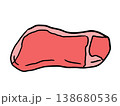 シンプルでかわいい肉のイラスト 138680536