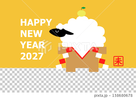 New Year's card template illustration material for the Year of the Sheep [2027] 138680678