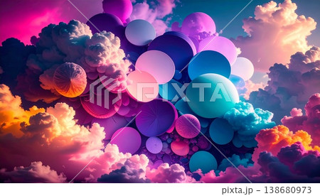 colorful background with clouds 138680973