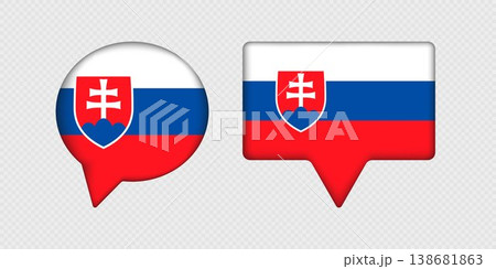 Flag of Slovakia in speech bubble. 138681863
