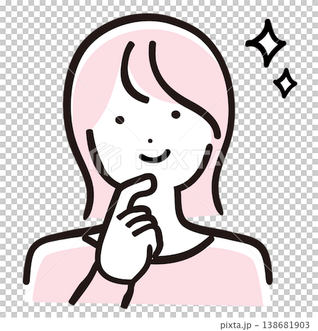 考えがまとまったママのシンプル線画イラスト 考えがまとまったママのシンプル線画イラスト 138681903