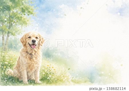 犬シリーズ：左寄せの余白重視背景素材 138682114