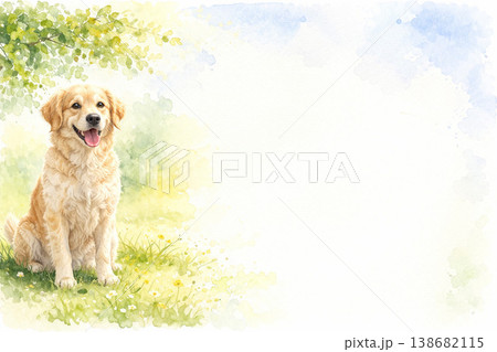 犬シリーズ:左寄せの余白重視背景素材 犬シリーズ:左寄せの余白重視背景素材 138682115